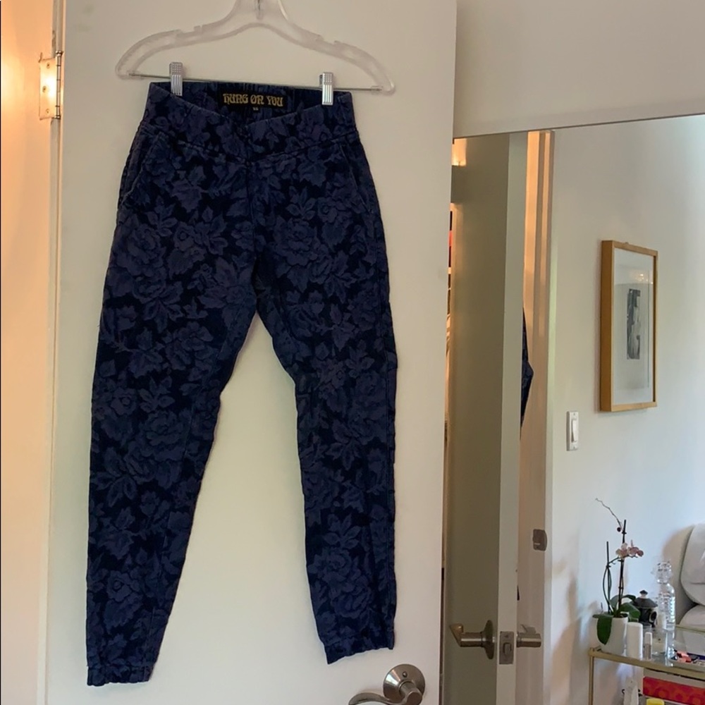 Denim flower jean / pant